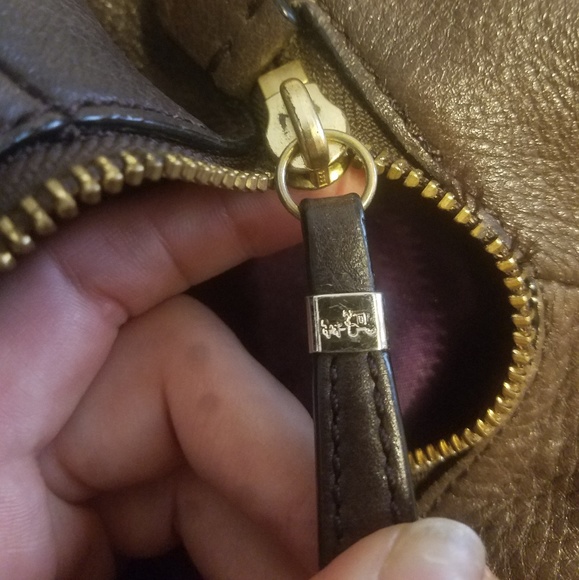 Coach Phoebe Brown Pebbled Leather Handbag - Picture 5 of 8